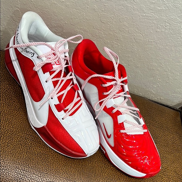 New Nike Air Zoom Giannis “Greek Freak” 5 RedWhite All-Star Basketball Sneakers